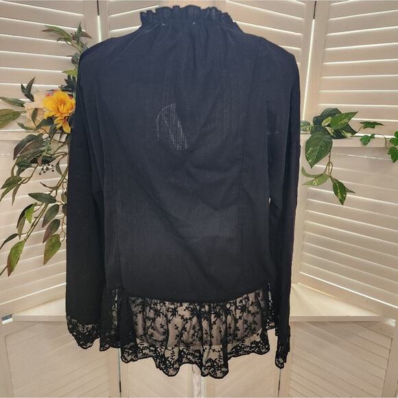 559 UMGEE BLACK LACE TASSEL BLOUSE - Picture 4 of 7